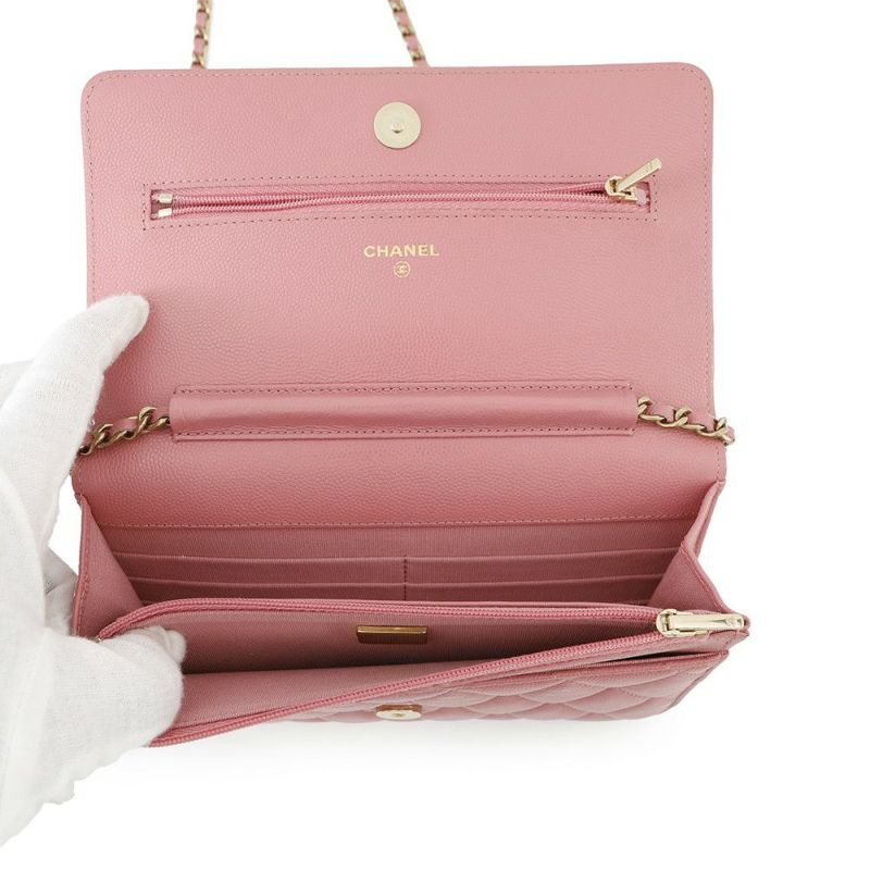シャネル チェーンウォレット マトラッセ ココマーク キャビアスキン キルティング AP0250 CHANEL 財布