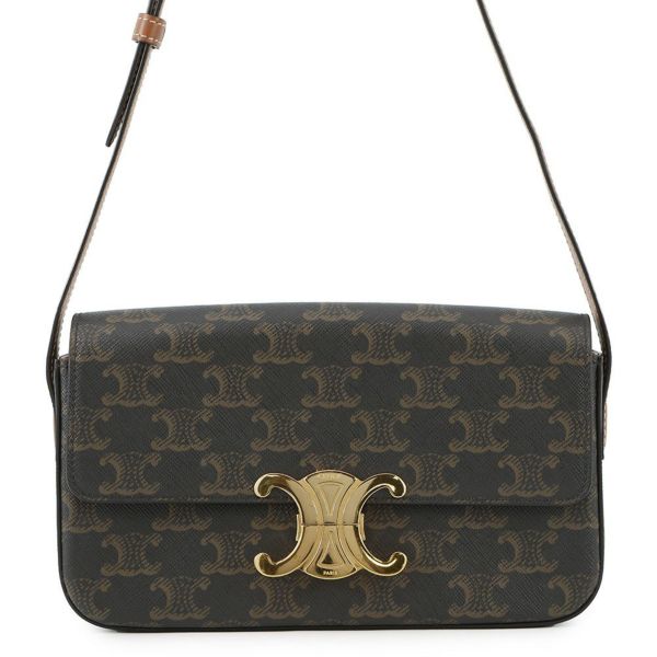 セリーヌ ショルダーバッグ トリオンフ クロード PVC 194142 CELINE ワンショルダーバッグ ブラウン
