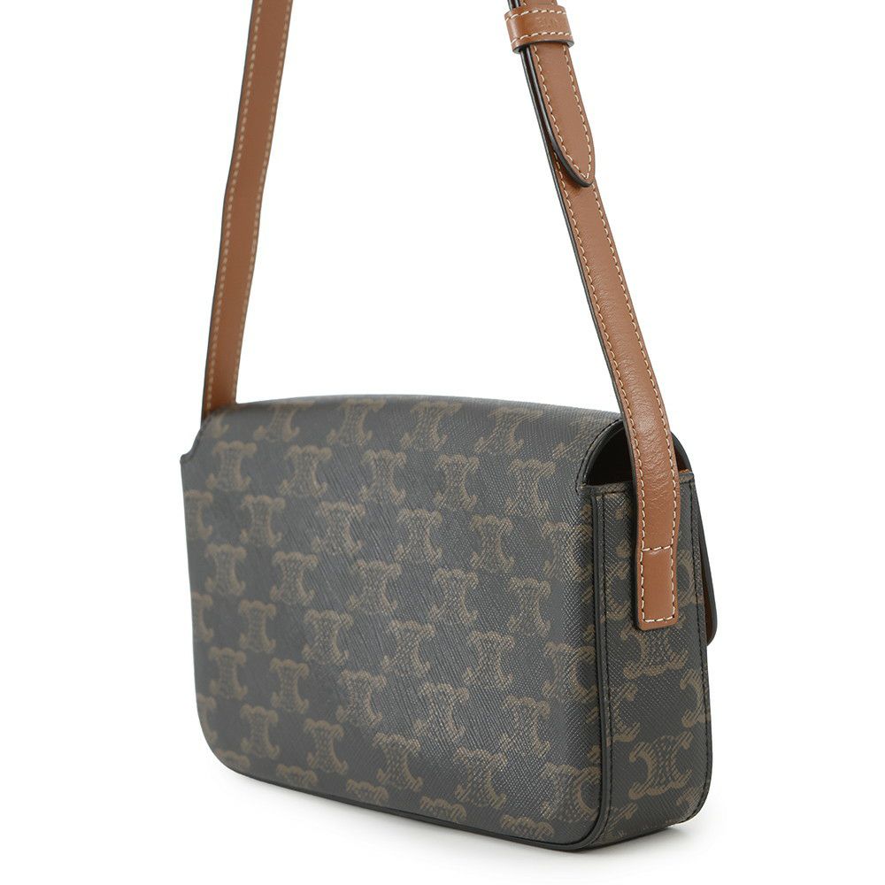 セリーヌ ショルダーバッグ トリオンフ クロード PVC 194142 CELINE ワンショルダーバッグ ブラウン