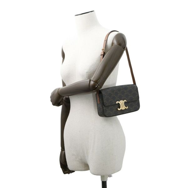 セリーヌ ショルダーバッグ トリオンフ クロード PVC 194142 CELINE ワンショルダーバッグ ブラウン
