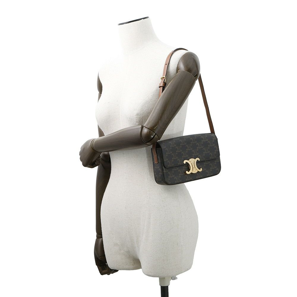 セリーヌ ショルダーバッグ トリオンフ クロード PVC 194142 CELINE ワンショルダーバッグ ブラウン
