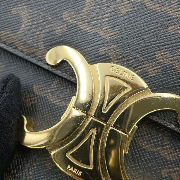 セリーヌ ショルダーバッグ トリオンフ クロード PVC 194142 CELINE ワンショルダーバッグ ブラウン