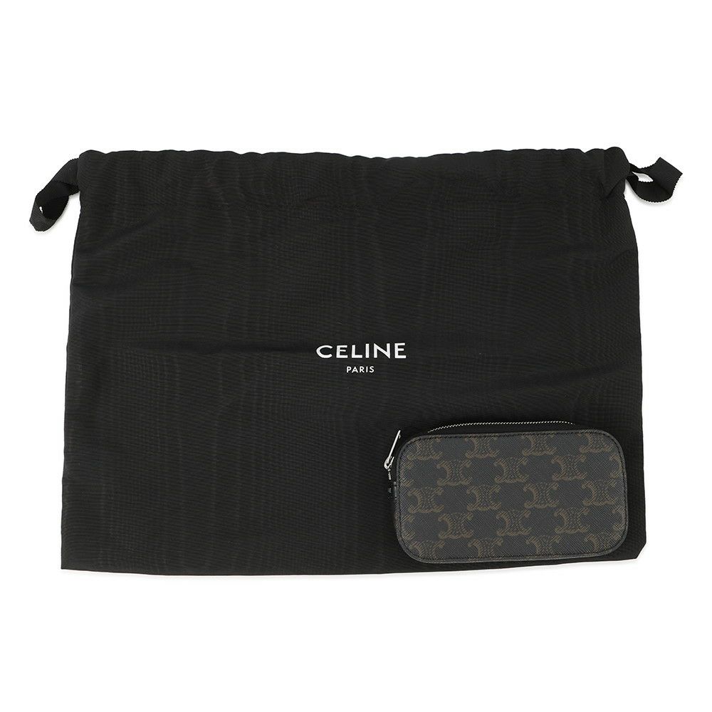 セリーヌ ショルダーバッグ トリオンフ メッセンジャーバッグ PVC/レザー CELINE 黒