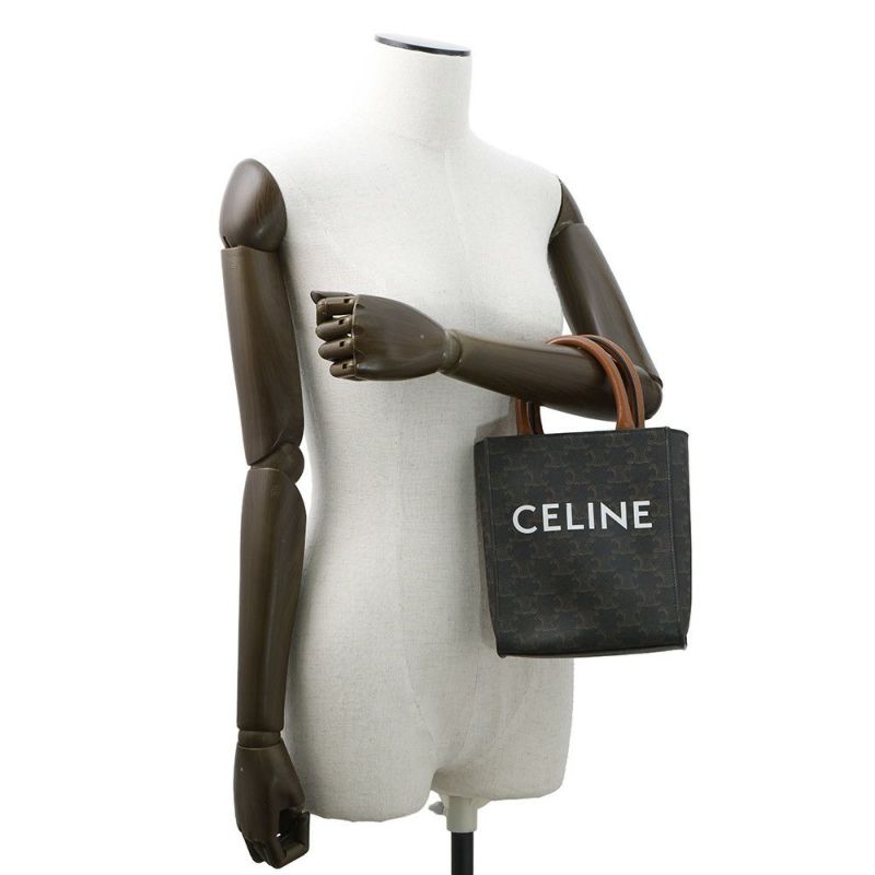 セリーヌ ハンドバッグ トリオンフ ミニ バーティカル カバ 194372 CELINE 2way ブラウン