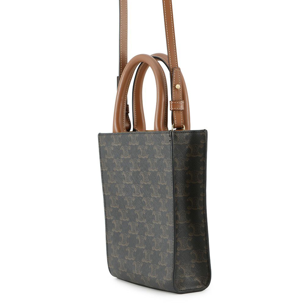 セリーヌ ハンドバッグ トリオンフ ミニ バーティカル カバ 194372 CELINE 2way ブラウン