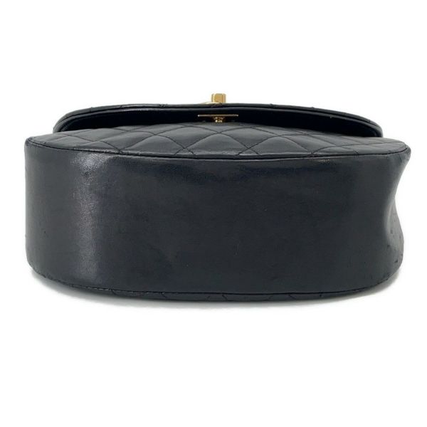 シャネル マトラッセ ハーフムーン チェーンショルダーバッグ ココマーク ラムスキン CHANEL バッグ 黒