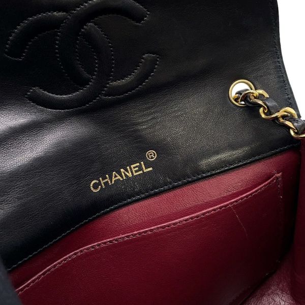 シャネル マトラッセ ハーフムーン チェーンショルダーバッグ ココマーク ラムスキン CHANEL バッグ 黒