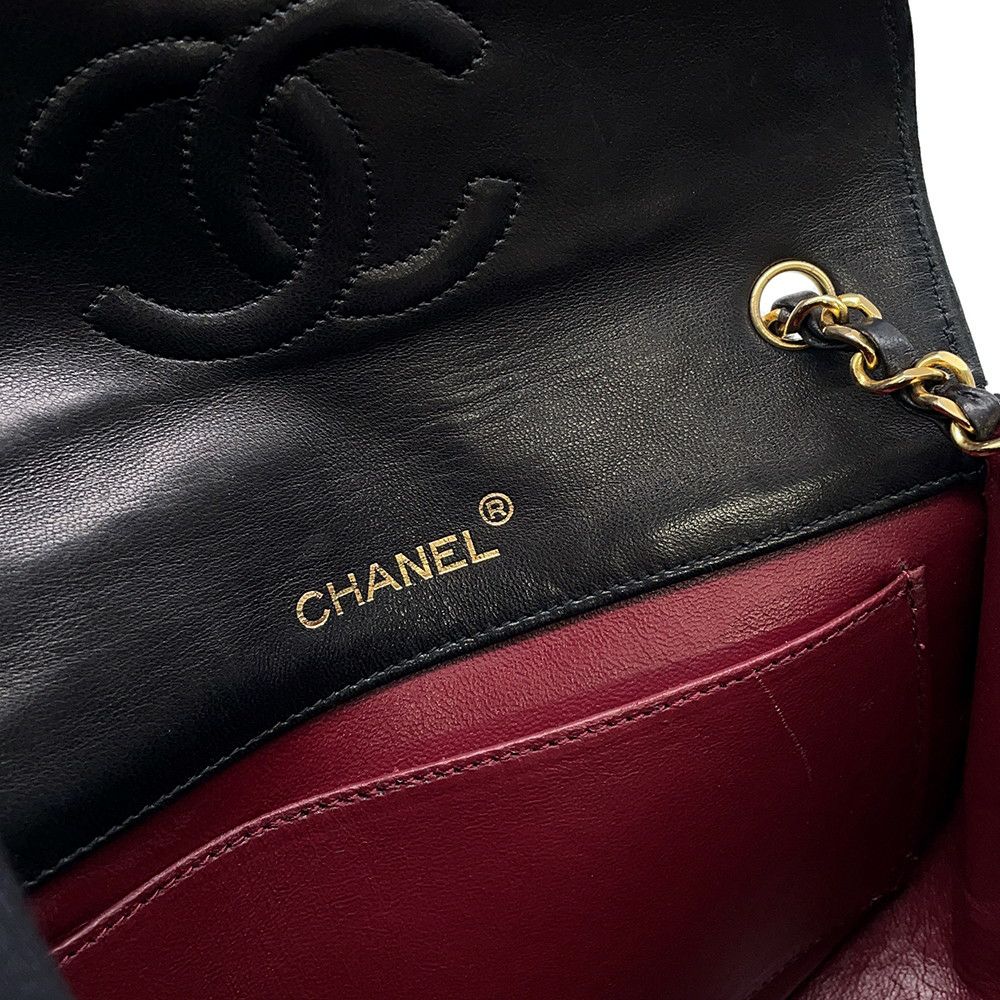 シャネル マトラッセ ハーフムーン チェーンショルダーバッグ ココマーク ラムスキン CHANEL バッグ 黒