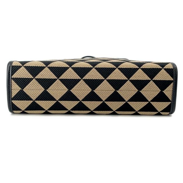 プラダ シンボル エンブロイダリーファブリック スモールハンドバッグ サフィアーノ 1BA354 PRADA 2wayショルダー 黒