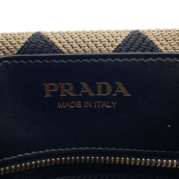 プラダ シンボル エンブロイダリーファブリック スモールハンドバッグ サフィアーノ 1BA354 PRADA 2wayショルダー 黒