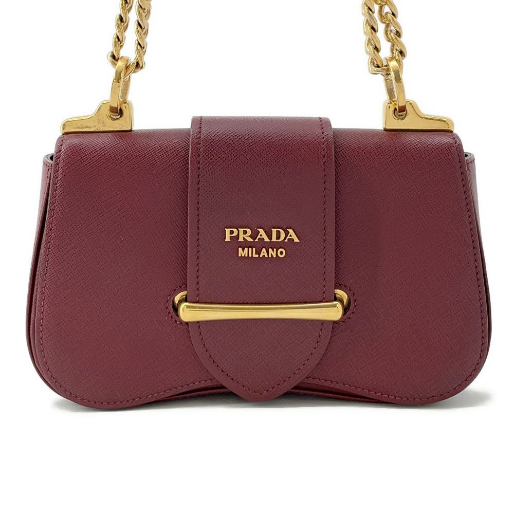 プラダ シドニー チェーンショルダーバッグ ロゴ レザー 1BD219 PRADA バッグ