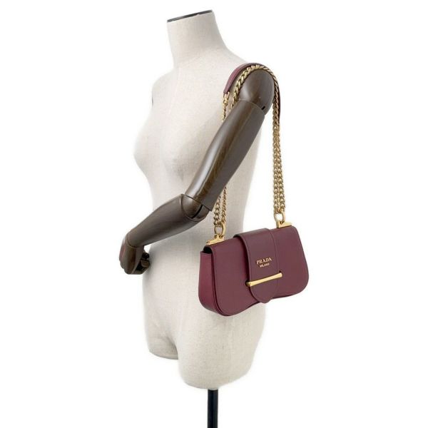プラダ シドニー チェーンショルダーバッグ ロゴ レザー 1BD219 PRADA バッグ