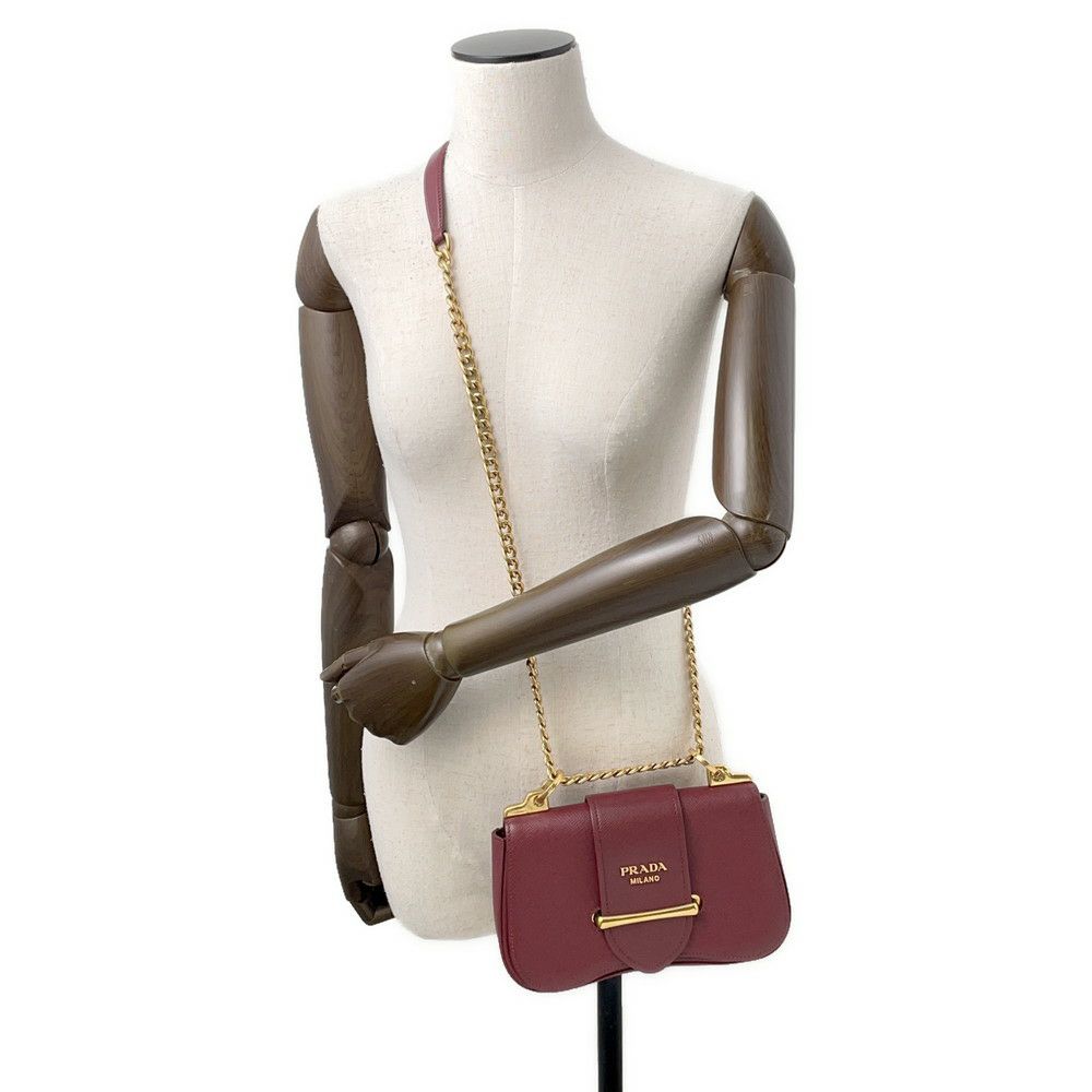 プラダ シドニー チェーンショルダーバッグ ロゴ レザー 1BD219 PRADA バッグ