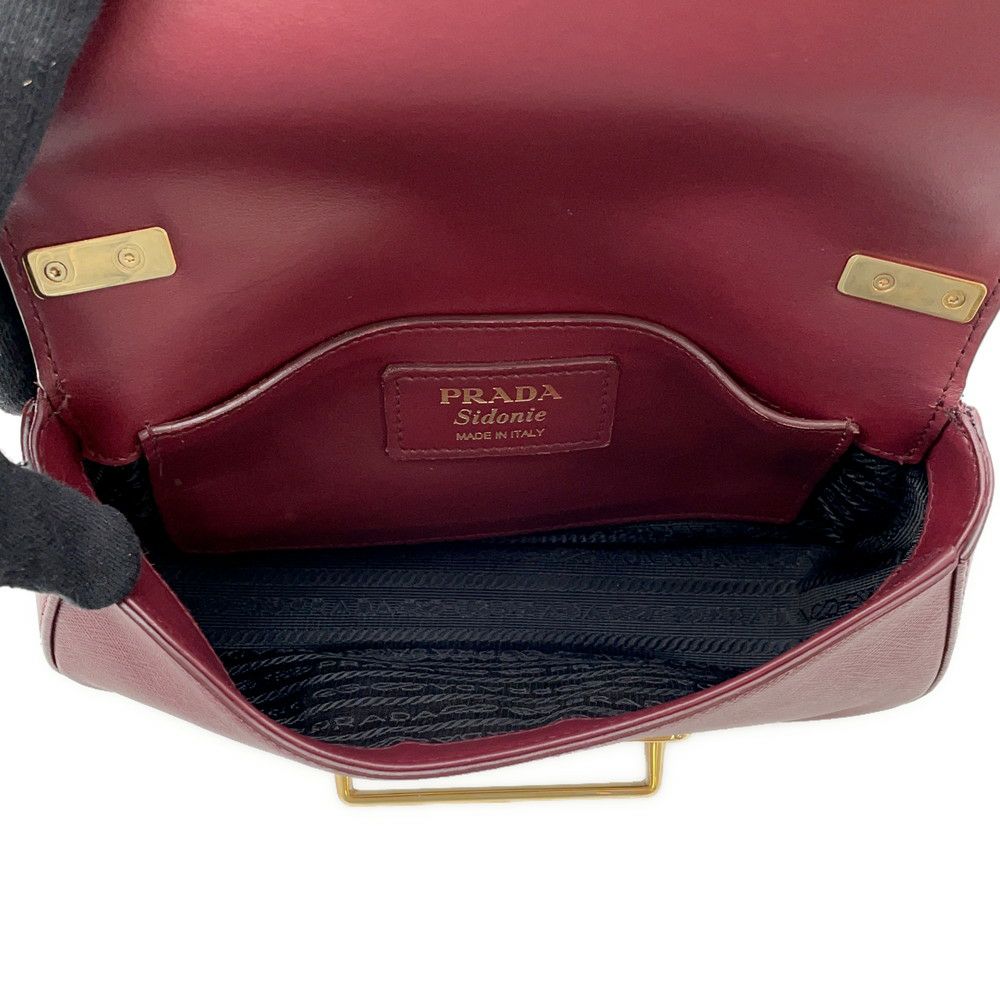 プラダ シドニー チェーンショルダーバッグ ロゴ レザー 1BD219 PRADA バッグ