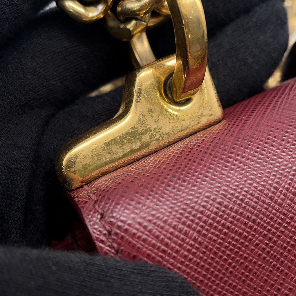 プラダ シドニー チェーンショルダーバッグ ロゴ レザー 1BD219 PRADA バッグ