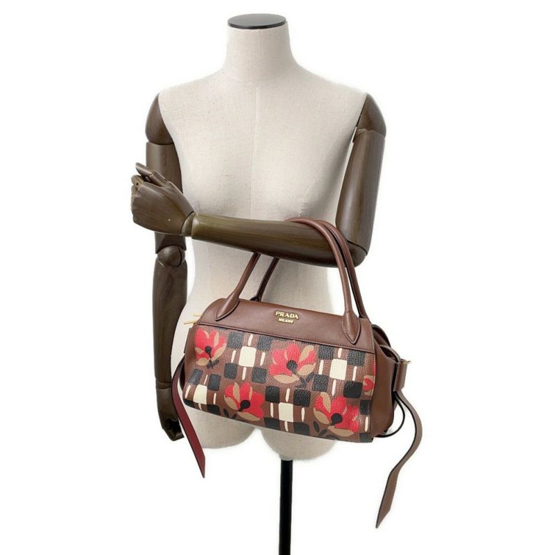 プラダ ハンドバッグ ボーリング レザー PVC 1BB030 PRADA 2wayショルダー