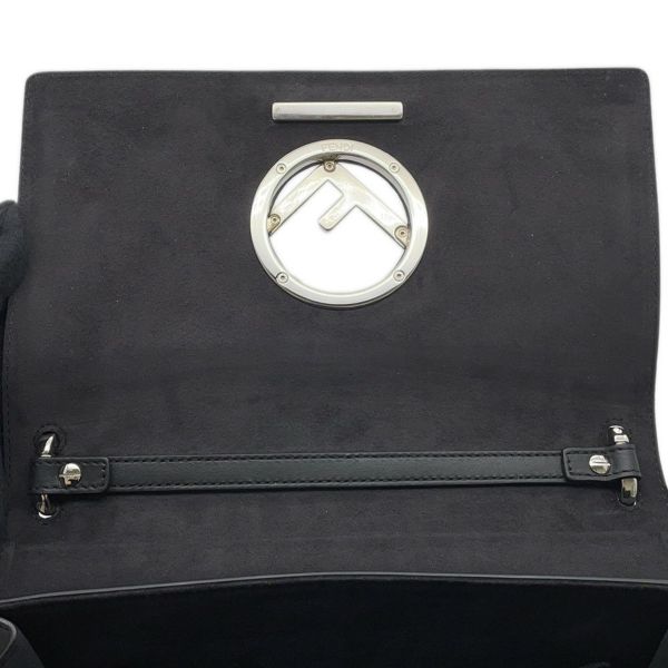 フェンディ ショルダーバッグ キャナイエフ レザー/ベルベット ズッカ柄 8BT284 FENDI ２Way ハンドバッグ 黒