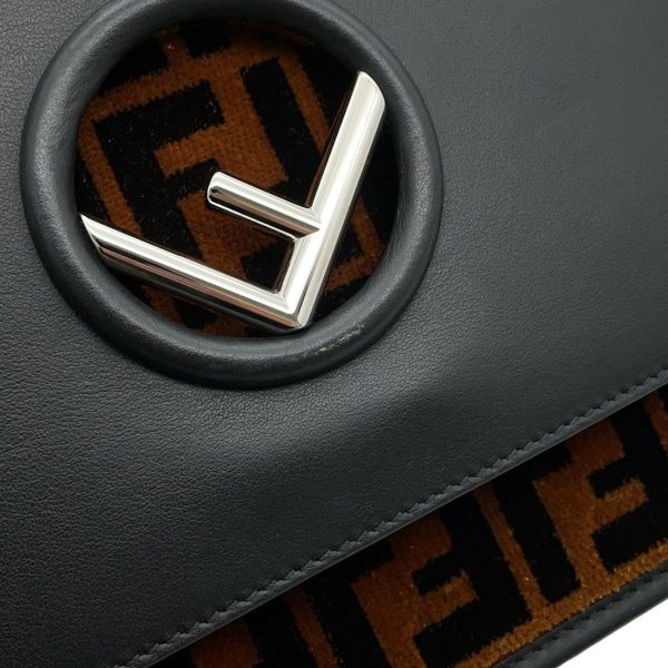 FENDI フェンディ 42 LL ズッカ柄 タイトスカート 黒 ブラック フェンディ ショルダーバッグ キャナイエフ レザー/ベルベット