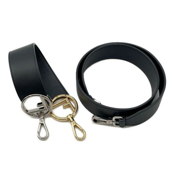 フェンディ ショルダーバッグ キャナイエフ レザー/ベルベット ズッカ柄 8BT284 FENDI ２Way ハンドバッグ 黒