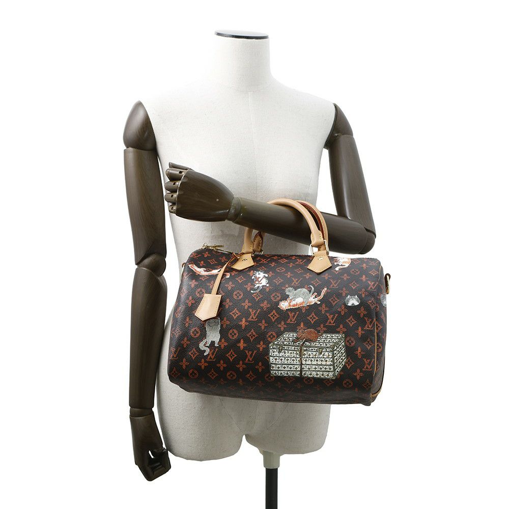 ルイヴィトン ハンドバッグ モノグラム/キャットグラム スピーディ・バンドリエール 30 M44401 ヴィトン 2way