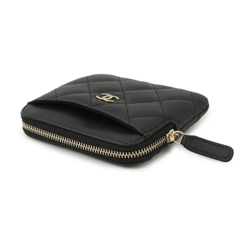 シャネル コインケース マトラッセ ココマーク キャビアスキン AP2061 CHANEL 財布 小銭入れ 黒