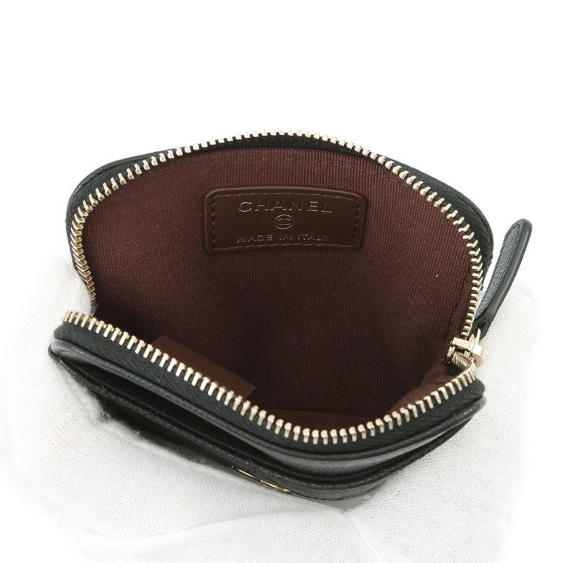 シャネル コインケース マトラッセ ココマーク キャビアスキン AP2061 CHANEL 財布 小銭入れ 黒