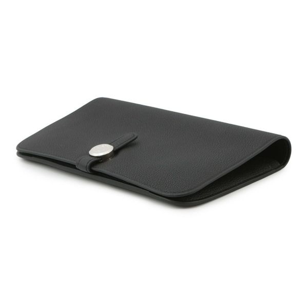 エルメス 長財布 ドゴンロング GM ブラック/シルバー金具 エバーカラー B刻印 HERMES 財布 黒