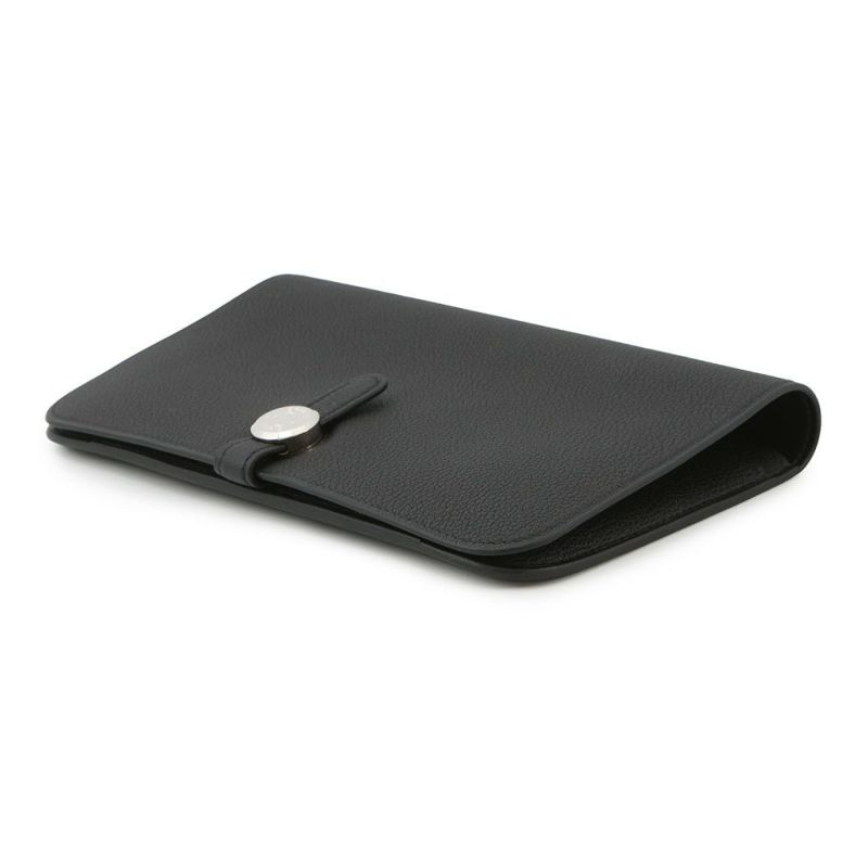 エルメス 長財布 ドゴンロング GM ブラック/シルバー金具 エバーカラー B刻印 HERMES 財布 黒