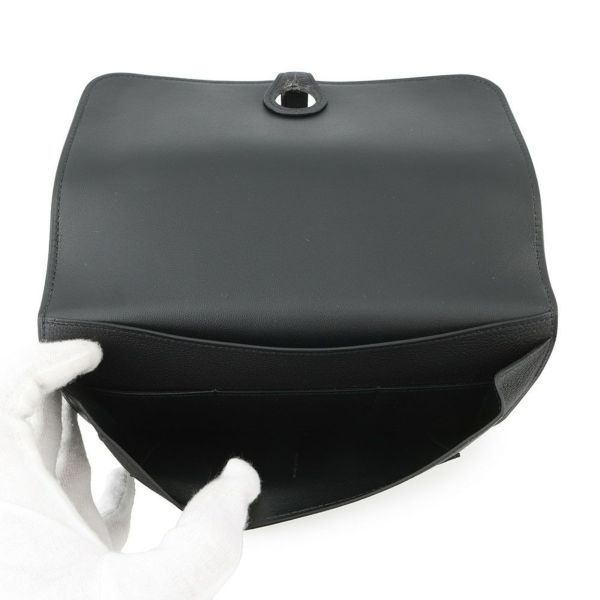エルメス 長財布 ドゴンロング GM ブラック/シルバー金具 エバーカラー B刻印 HERMES 財布 黒
