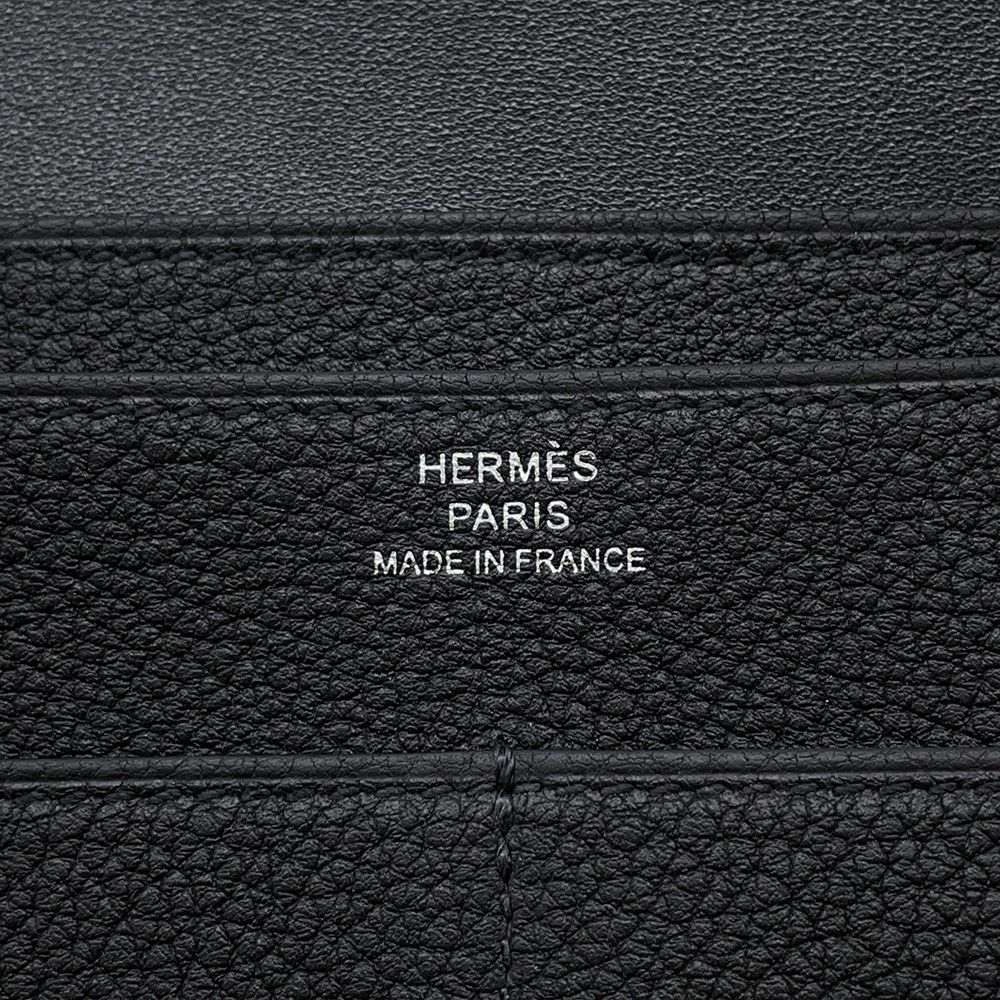 エルメス 長財布 ドゴンロング GM ブラック/シルバー金具 エバーカラー B刻印 HERMES 財布 黒
