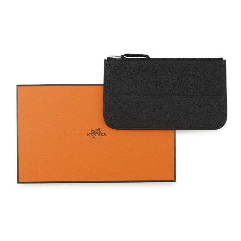 エルメス 長財布 ドゴンロング GM ブラック/シルバー金具 エバーカラー B刻印 HERMES 財布 黒