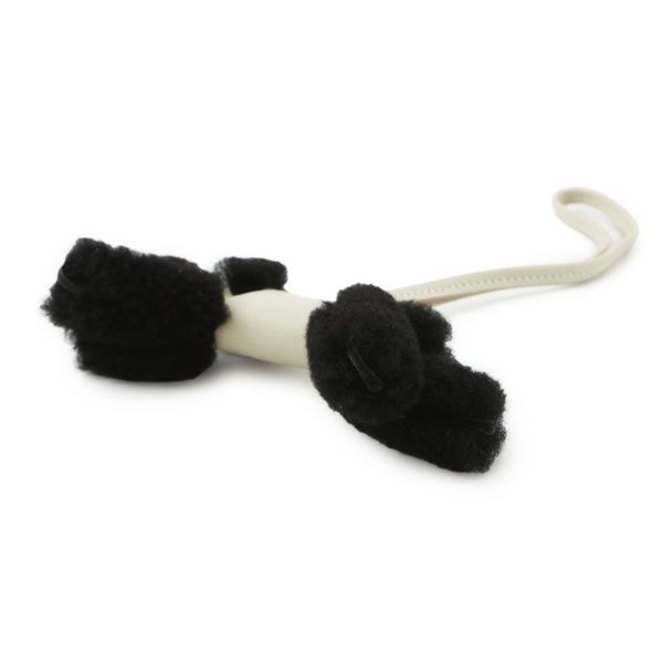 エルメス バッグチャーム バディ ブラック/クレ ラムスキン/ムートン W刻印 HERMES チャーム