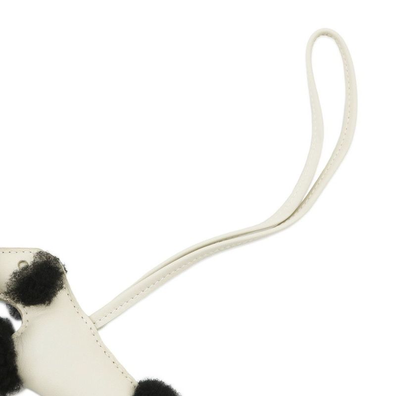 エルメス バッグチャーム バディ ブラック/クレ ラムスキン/ムートン W刻印 HERMES チャーム