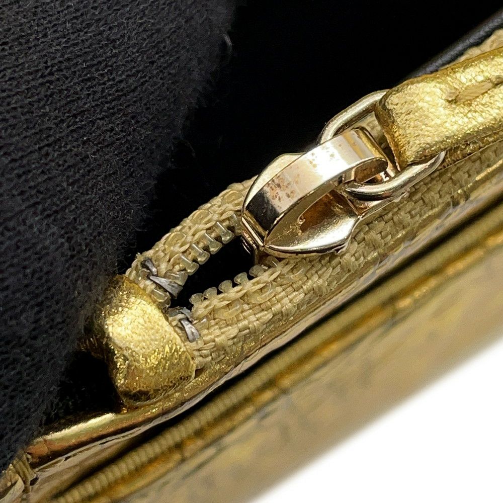 シャネル チェーンウォレット クロコ型押しレザー ココマーク CHANEL 財布