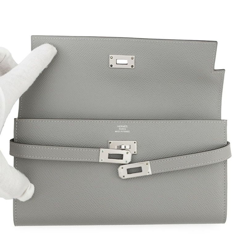 エルメス 長財布 ケリーウォレット ロング グリムエット/シルバー金具 エプソン X刻印 HERMES 財布