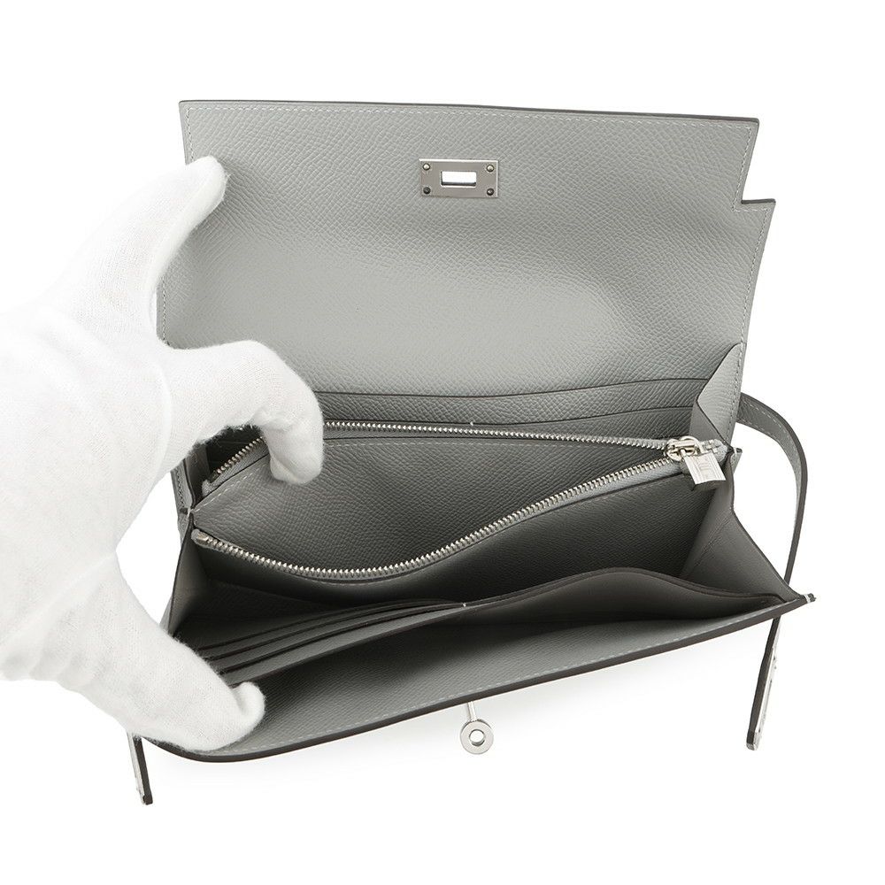 エルメス 長財布 ケリーウォレット ロング グリムエット/シルバー金具 エプソン X刻印 HERMES 財布