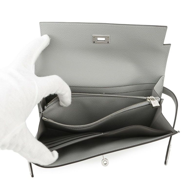 エルメス 長財布 ケリーウォレット ロング グリムエット/シルバー金具 エプソン X刻印 HERMES 財布