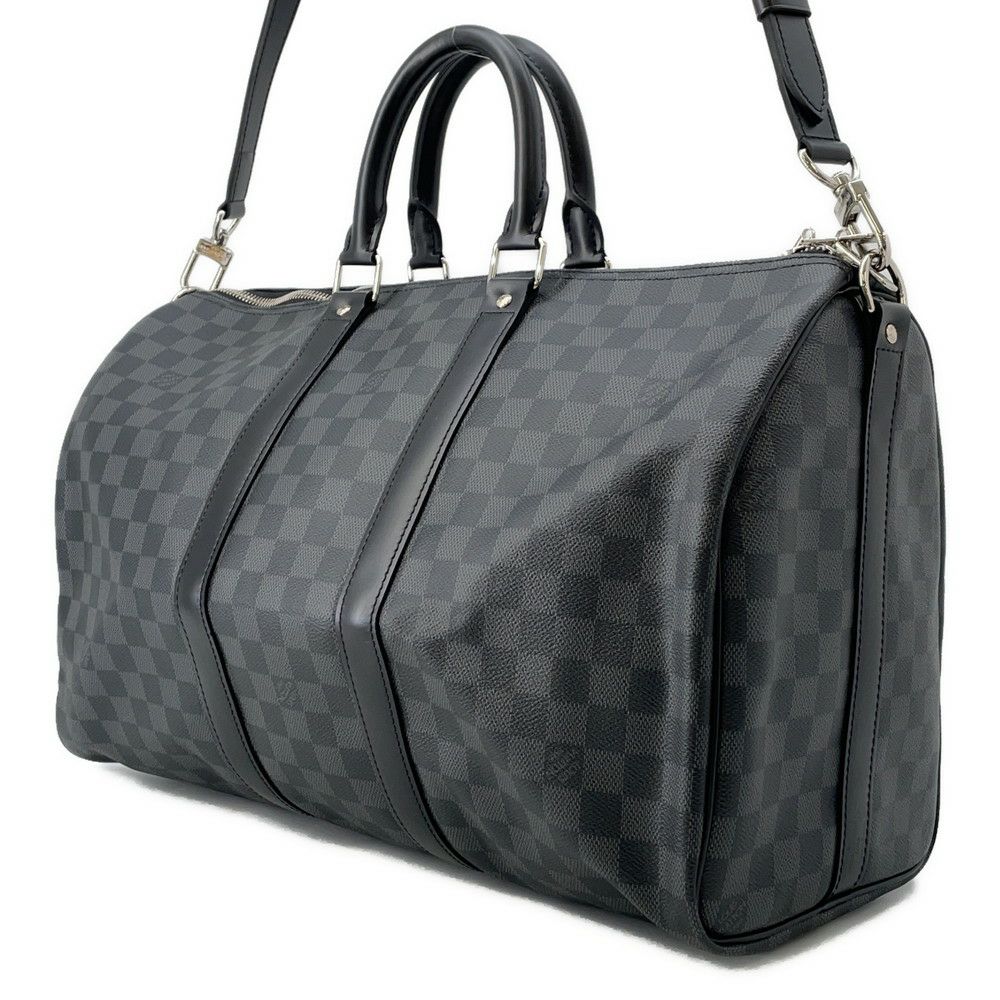 ルイヴィトン ボストンバッグ ダミエ・グラフィット キーポル・バンドリエール 45 N41418 ヴィトン バッグ トラベル ブラック 黒