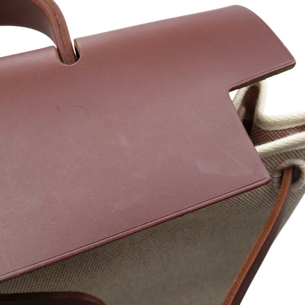 エルメス リュックサック エールバッグ アドPM エクリュ/ブラウン/ゴールド金具 トワルアッシュ/バッシュハンター □F刻印