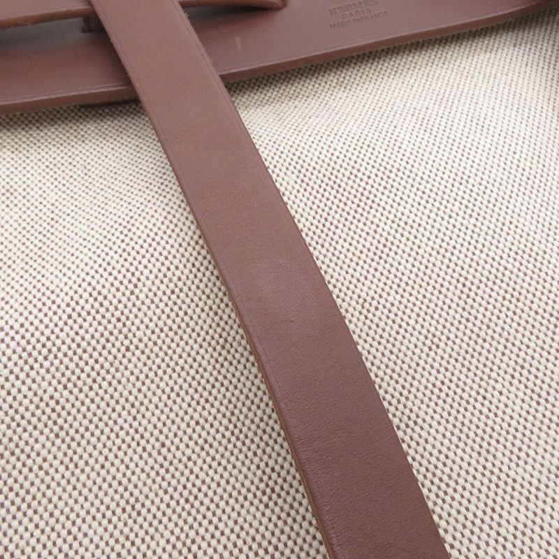 エルメス リュックサック エールバッグ アドPM エクリュ/ブラウン/ゴールド金具 トワルアッシュ/バッシュハンター □F刻印