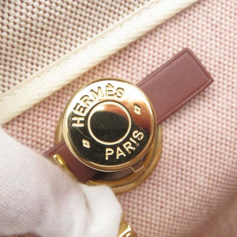 エルメス リュックサック エールバッグ アドPM エクリュ/ブラウン/ゴールド金具 トワルアッシュ/バッシュハンター □F刻印