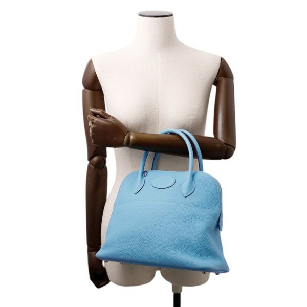 エルメス ハンドバッグ ボリード31 ブルーノール/シルバー金具 トリヨンクレマンス Y刻印 HERMES Bolide 2wayショルダーバッグ