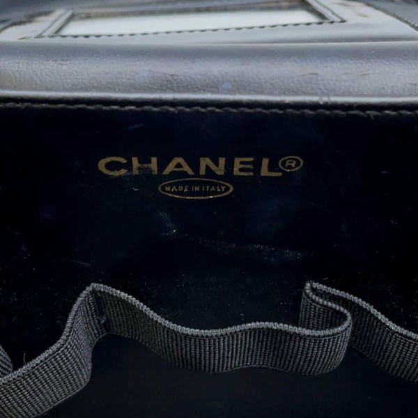 シャネル ハンドバッグ ココマーク バニティ パテント CHANEL 2wayショルダーバッグ 黒