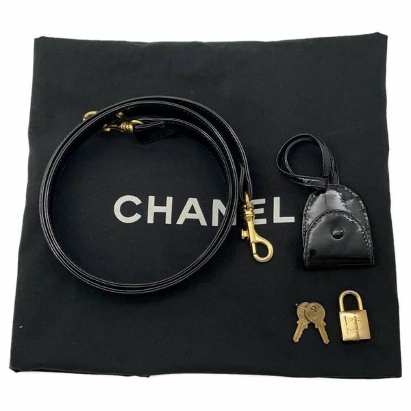 シャネル ハンドバッグ ココマーク バニティ パテント CHANEL 2wayショルダーバッグ 黒