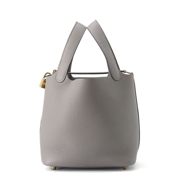 エルメス ハンドバッグ ピコタンロックPM グリメイヤー/ゴールド金具 トリヨンクレマンス K刻印 HERMES トートバッグ