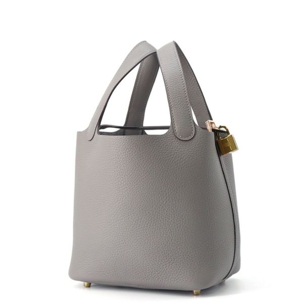 エルメス ハンドバッグ ピコタンロックPM グリメイヤー/ゴールド金具 トリヨンクレマンス K刻印 HERMES トートバッグ