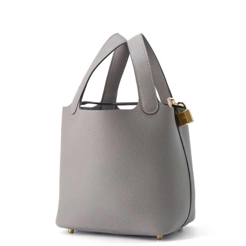 エルメス ハンドバッグ ピコタンロックPM グリメイヤー/ゴールド金具 トリヨンクレマンス K刻印 HERMES トートバッグ