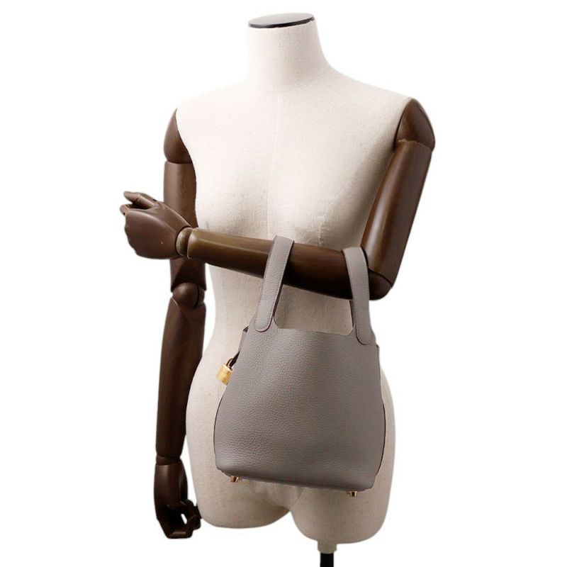 エルメス ハンドバッグ ピコタンロックPM グリメイヤー/ゴールド金具 トリヨンクレマンス K刻印 HERMES トートバッグ