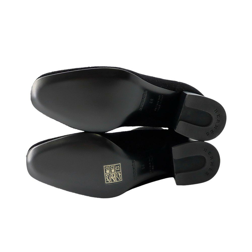 エルメス アンクルブーツ ヴォルヴェール60 レディースサイズ36 HERMES 靴 ブーツ 黒