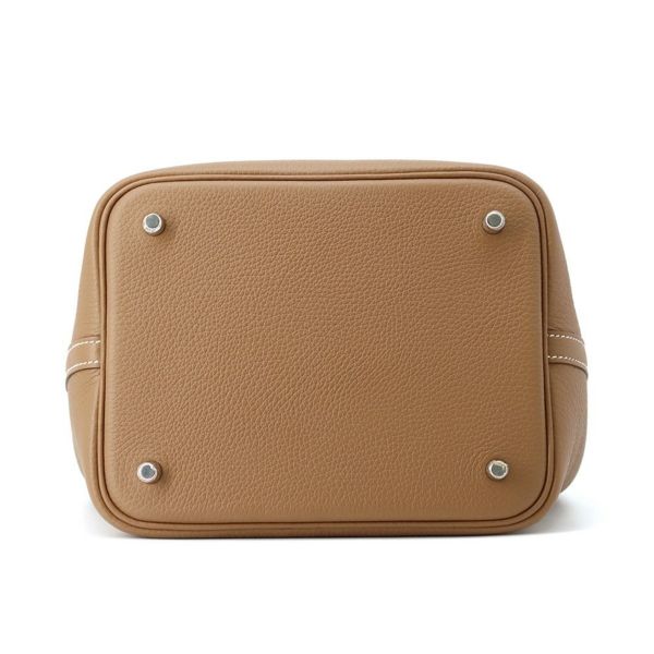 エルメス ハンドバッグ ピコタンロックMM ゴールド/シルバー金具 トリヨンクレマンス K刻印 HERMES トートバッグ